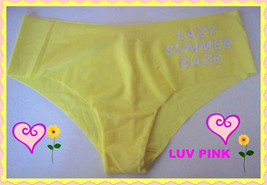 L Sunny Yellow NO SHOW Victorias Secret PINK Low Rise Quick Dry Cheekster Pantie - £8.81 GBP