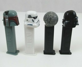 Vintage Lot of 4 Star Wars Pez Dispensers 2 Storm Troopers, Death Star, Vader - £9.88 GBP