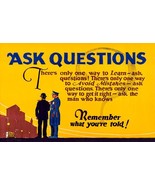 Ask Questions - Learn, Avoid Mistakes, Get It Right - 1923 - Motivationa... - £26.37 GBP