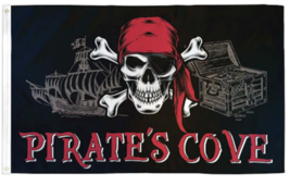 PIRATE COVE 3 X 5 FLAG ship pirates bar man cave decor skull FL820 - £8.89 GBP