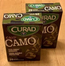 Curad Camp Camo Bandages bangades camo bandaids pack of 2 NEW - £7.03 GBP