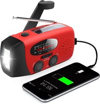 Emergency Hand Crank Radio with LED Flashlight for Emergency, AM/FM NOAA Portabl - £43.93 GBP