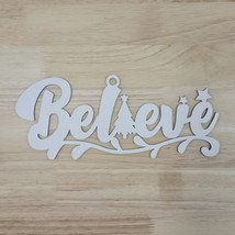 &quot;Believe&quot; Wooden 4&quot;x9&quot; Cutout Sign DIY Christmas Wreath Crafts Wood Wall Plaque - £1.52 GBP