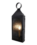 Smoky Finish Glass Front Electric Tall Punched Tin Harbor Candle Lantern... - £89.67 GBP