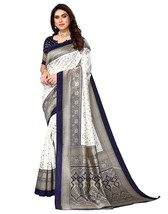 Women&#39;S Poly Silk Printed Saree With Unstitched Blouse Piece A - £2.51 GBP