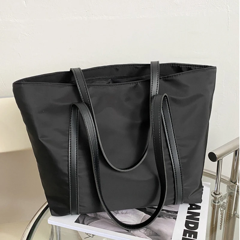 Simple Solid Color  Bag Handbag Ox Top-handle Totes Female Large Capacity Shoppi - $54.60