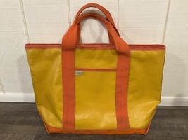 Vintage LL Bean Tote Bag XL 80’s Rare Heavy Duty Rubberized Yellow Orang... - $16,673.04 MXN