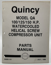 Quincy Watercooled QA 100 125 150 Parts Manual Catalog Book Air Compress... - £11.31 GBP