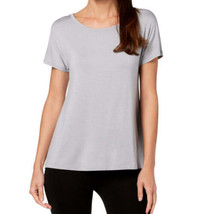 allbrand365 designer Womens Cutout Back T-Shirt Color Gray Whisper Size Large - £30.73 GBP