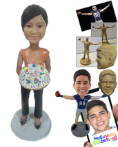 Personalized Bobblehead Smart Girl With A Cake - Leisure &amp; Casual Casual Females - £66.45 GBP