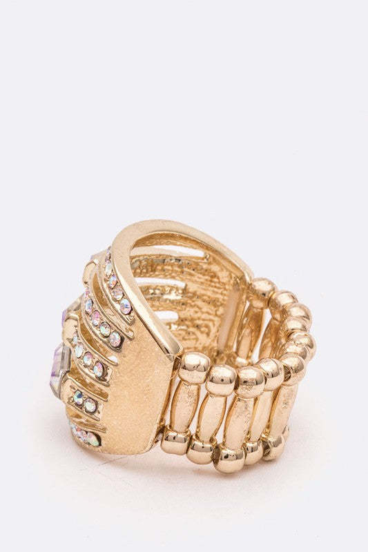 Crystal Baguette Stretch Cocktail Ring Item image 6