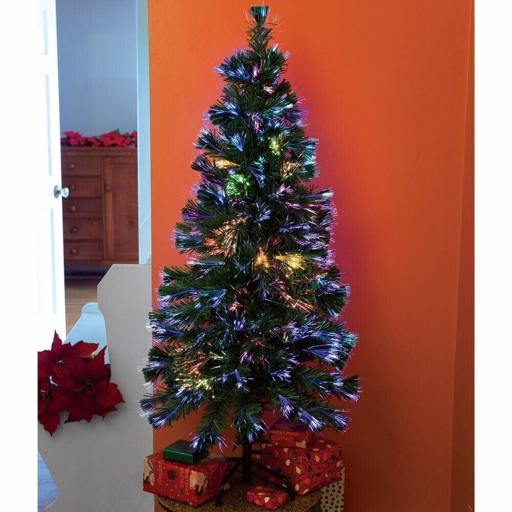 72 Inch Color Changing Fiber Optic Space Saving 6 &#39; Christmas Tree Holid... - $176.21