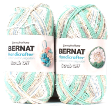 2 Count Bernat 8.8oz Handicrafter Scrub Off 74009 Rain Drops 100% Cotton Yarn - £27.13 GBP