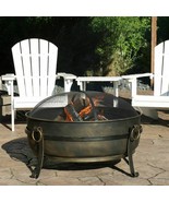 Large Fire Pit Wood Burning Steel 34 Inch Backyard Patio Rust Resistant New - $5,089.46 MXN