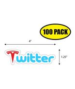 100 PACK 4"x2.75" TESLA TWITTER Sticker Decal HUMOR FUNNY GIFT VG0241 - $84.15