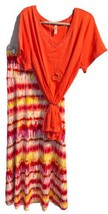 Nwt Lularoe Medium Tie Dye Slinky Maxi Skirt/3XL Solid Orange Christy Tee - £64.97 GBP