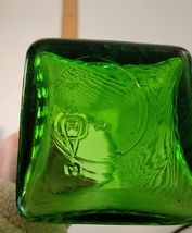 Owens Illinois Green 6.25" Tall Hoosier Square Jar Diagonal Ribbed No Lid image 4