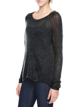 New $168 Womens Mohair True Religion Jeans Sweater Top M Raglan Hi Low G... - £131.40 GBP