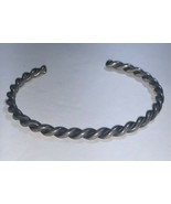 Simple Twisted Rope Design Adjustable Cuff Bracelet Sterling Silver .925 - $82.39 CAD