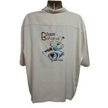 Tommy Bahama Vintage Beige Hawaiian Aloha Silk Button Up Embroidered Shirt 2XL - £79.02 GBP