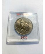 1970 Isle of Man One Crown Cat Coin Excellent Condition Rare Collectible In Case - $14.82 CAD
