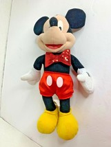 Mickey Mouse Plush Stuffed Animal Toy Red sequin Sparkle Bow tie 15 in Tall Doll - £7.82 GBP