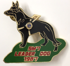 1987 Lions Club International 5M7 Leader Dog Lapel Pin Black Shepherd - £9.44 GBP