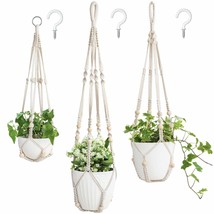 3 Pack Macrame Plant Hangers Indoor Different Size Hanging Planter Basket Flower - £23.56 GBP