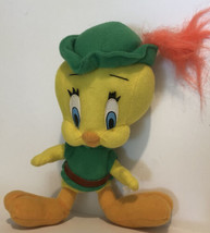 Looney Tunes Tweety Bird Robin Hood Plush 9&quot; 1997 Vintage - £7.88 GBP