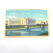 Postcard Philadelphia Pennsylvania Post Office Train Station Vintage 193... - £4.69 GBP