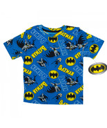 Batman Comic Art All Over Print Youth T-Shirt Blue - £11.71 GBP