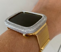 EMJ Bling Baguette Apple Reloj Oro Bisel Funda Cara Funda Serie 4/5/6 / Se 44mm - £71.46 GBP