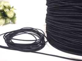Approx 1.1-1.2mm wide 10- 20yds Narrow Black Elastic Thread Cord Drawstr... - $8.99+