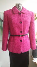 $1,100 Louis Feraud New Curly Wool Pink Runway Jacket Coat Us 10 - £392.39 GBP