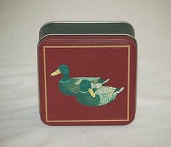 Classic Style Mallard Ducks Litho Metal Tin Can Storage Container c - £6.25 GBP