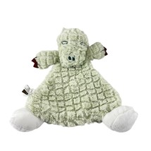 Demdaco Arnie Alligator Baby Lovey Flat Plush Security Rattle Toy Mint Green 12&quot; - £12.99 GBP