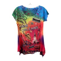 Maxi &amp; Co New Orleans Rainbow French Quarter Graphic Top Women’s Size L - $19.80