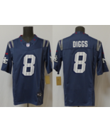 Men's Stefon Diggs #8 Stitched Jersey Navy Silver White - $45.00