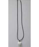 Howlite Natural Stone Heart Crystal Gem Pendant 1/2&quot; with Black Wax Neck... - $9.31 CAD