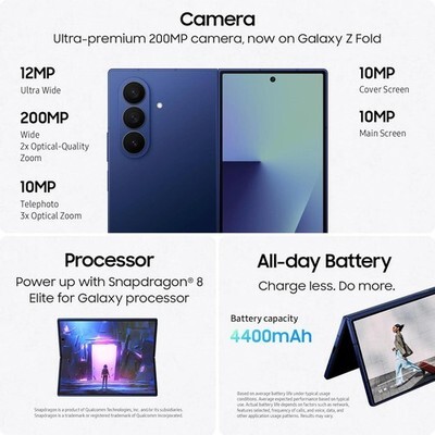 Samsung Galaxy Z Fold7 5G SM-F966U, 256GB 2025, Blue 8.0'' UNLOCKED - MINT Item image 3