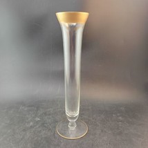 10&quot; Crystal Bud Vase With Gild Trim On Rim And Foot, OBO - £19.45 GBP