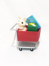 Hoppy Holidays Bunny Rabbit in Shopping Cart Ornament Hallmark Resin 2&quot; 1989 - $14.84