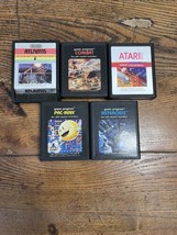 Atari 2600 5 game lot : Pac-Man, Asteroid Volleyball, Combat, Atlantis - £11.93 GBP