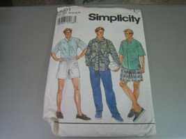 Simplicity 8901 Men's Pull-on Pants & Shorts Pattern - Waist Size 42-48 - £8.40 GBP