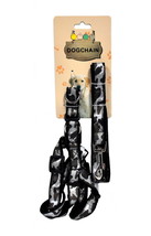 Adjustable Dog Harness with Leash Black Camo - £5.46 GBP