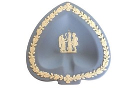 Wedgwood Blue Jasperware Spade Shaped Trinket Dish Pin Plate Warrior England - £11.14 GBP