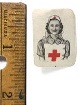 Rare Red Cross Nurse Coated Paper 1 1/4&quot; Lapel Pin (Possible WWI Era) - $93.31