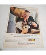 Heublein Cocktails Man on Airplane Served by Stewardess Vintage Print Ad... - $5.98