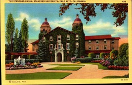 Linen Postcard The Stanford Union Stanford University Palo Alto California-BK36 - £5.44 GBP