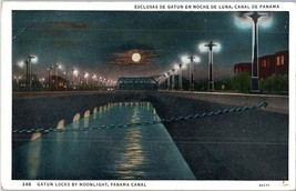 Gatun Locks by Moonlight Panama Canal Postcard - £7.70 GBP